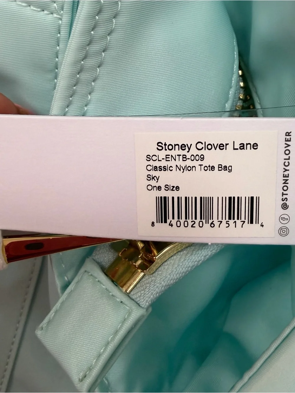 NWT Stoney Clover Lane Sky Blue Classic Nylon Tote Bag